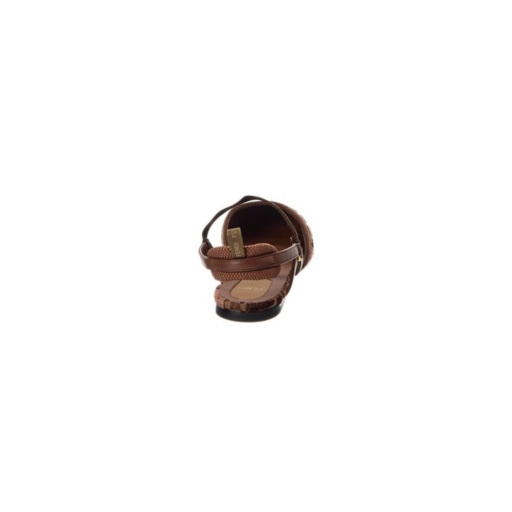 Fendi Colibri Lite Ff Jacquard Velvet Flat, Brown - Picture 3 of 5